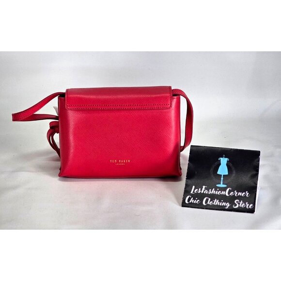 Ted Baker Women's Fuchsia Leather Angiee Bow Detail Shoulder Bag Size Small 2173 - Picture 8 of 12